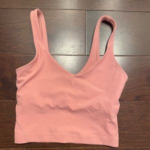 Lululemon pink puff cropped slightly tank without padding size 0